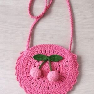 Haqiba Pastel Cherry Grace Crochet BAG