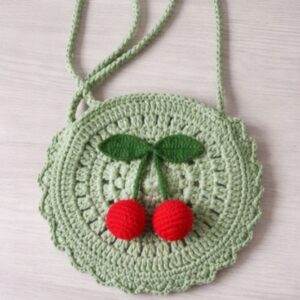 Haqiba Spring Cherry Crochet Bag