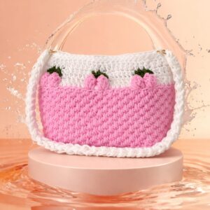 Haqiba Dual Tone Crochet Bag (Pink)
