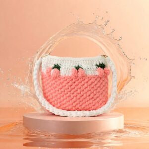 Haqiba Dual Tone Crochet Bag (Peach)