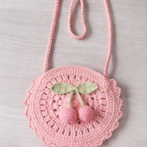Haqiba Rosy Cherry Charm Crochet Bag